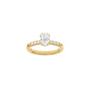LUXURY Modern oval 14kt. guldsring m. Lab. G. dia. 1,2ct TW/VS2