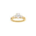 LUXURY Modern oval 14kt. guldsring m. Lab. G. dia. 1,33ct TW/VS2