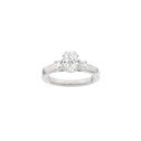LUXURY Modern oval 14kt. hvidguldsring m. Lab. G. dia. 1,33ct TW/VS2