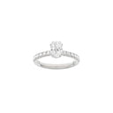 LUXURY Modern oval 14kt. hvidguldsring m. Lab. G. dia. 1,4ct TW/VS2