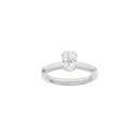 LUXURY Modern firkant 14kt. hvidguldsring m. Lab. G. dia. 1,0ct TW/VS2