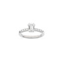 LUXURY Modern firkant 14kt. hvidguldsring m. Lab. G. dia. 1,2ct TW/VS2