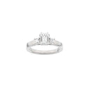 LUXURY Modern firkant 14kt. hvidguldsring m. Lab. G. dia. 1,33ct TW/VS2