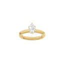 LUXURY Modern dråbe 14kt. guldsring m. Lab. G. dia. 1,0ct TW/VS2