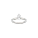 LUXURY Modern dråbe 14kt. hvidguldsring m. Lab. G. dia. 1,0ct TW/VS2