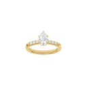 LUXURY Modern dråbe 14kt. guldsring m. Lab. G. dia. 1,2ct TW/VS2