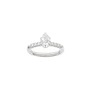 LUXURY Modern dråbe 14kt. hvidguldsring m. Lab. G. dia. 1,2ct TW/VS2