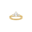 LUXURY Modern dråbe 14kt. guldsring m. Lab. G. dia. 1,33ct TW/VS2