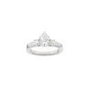 LUXURY Modern dråbe 14kt. hvidguldsring m. Lab. G. dia. 1,33ct TW/VS2