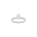 LUXURY Modern dråbe 14kt. hvidguldsring m. Lab. G. dia. 1,4ct TW/VS2