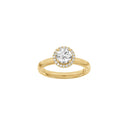 LUXURY Halo rund 14kt. guldsring m. Lab. G. dia. 1,12ct TW/VS2