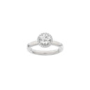 LUXURY Halo rund 14kt. hvidguldsring m. Lab. G. dia. 1,12ct TW/VS2