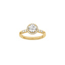 LUXURY Halo rund 14kt. guldsring m. Lab. G. dia. 1,32ct TW/VS2