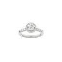 LUXURY Halo rund 14kt. hvidguldsring m. Lab. G. dia. 1,32ct TW/VS2