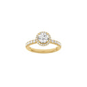 LUXURY Halo rund 14kt. guldsring m. Lab. G. dia. 1,52ct TW/VS2