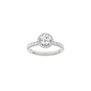 LUXURY Halo rund 14kt. hvidguldsring m. Lab. G. dia. 1,52ct TW/VS2