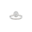 LUXURY Halo oval 14kt. hvidguldsring m. Lab. G. dia. 1,12ct TW/VS2