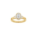LUXURY Halo oval 14kt. guldsring m. Lab. G. dia. 1,45ct TW/VS2