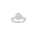 LUXURY Halo oval 14kt. hvidguldsring m. Lab. G. dia. 1,45ct TW/VS2