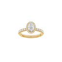 LUXURY Halo oval 14kt. guldsring m. Lab. G. dia. 1,52ct TW/VS2