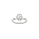 LUXURY Halo oval 14kt. hvidguldsring m. Lab. G. dia. 1,52ct TW/VS2