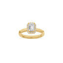 LUXURY Halo firkant 14kt. guldsring m. Lab. G. dia. 1,12ct TW/VS2