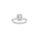 LUXURY Halo firkant 14kt. hvidguldsring m. Lab. G. dia. 1,12ct TW/VS2