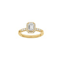 LUXURY Halo firkant 14kt. guldsring m. Lab. G. dia. 1,32ct TW/VS2