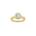 LUXURY Halo firkant 14kt. guldsring m. Lab. G. dia. 1,45ct TW/VS2
