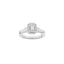 LUXURY Halo firkant 14kt. hvidguldsring m. Lab. G. dia. 1,45ct TW/VS2