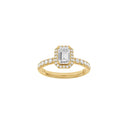 LUXURY Halo firkant 14kt. guldsring m. Lab. G. dia. 1,52ct TW/VS2