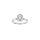 LUXURY Halo firkant 14kt. hvidguldsringe m. Lab. G. dia. 1,52ct TW/VS2