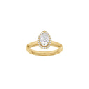 LUXURY Halo dråbe 14kt. guldsring m. Lab. G. dia. 1,12ct TW/VS2