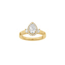 LUXURY Halo dråbe 14kt. guldsring m. Lab. G. dia. 1,45ct TW/VS2