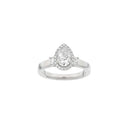 LUXURY Halo dråbe 14kt. hvidguldsring m. Lab. G. dia. 1,45ct TW/VS2