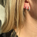 SoHo clip-creoler 13 mm cubic zir sølv rh.