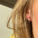SoHo Clip-creoler 15 mm rainbow cubic zir sølv rh