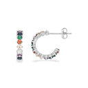SoHo halvcreoler rainbow cubic zir 13 mm sølv rh