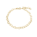 Aagaard - ankelkæde hjertekæde, 23+4 cm, forg. søl