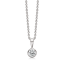 Sølv collier 5 mm synt cub zirconia med rørfatning