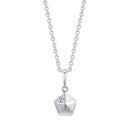 Sølv halskæde rhodineret 5 kanter en med syntetisk cubic zirconia.  Kæden er rhodineret sølv i længde 42-45 cm.