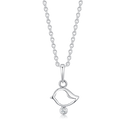 Sølv halskæde rhodineret fugl med syntetisk cubic zirconia under.