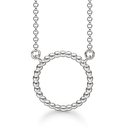 Sølv collier rhodineret cirkel af kugler Længde 70+5 cm