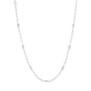 Sølv collier rhodineret kæde med kugle i forskellige farver i zirconia Længde 38 + 6 cm