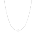 Sølv collier rhodineret kæde med stjerne Længde 40+5 cm