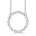 Sølv collier rhodineret cirkel af prikker Kæden er længde 40+5 cm