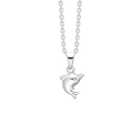 Sølv collier delfin med synt cubic zirconia som øje