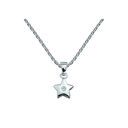 Sølv collier stjerne med synt cubic zirconia i midten