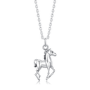 Sølv collier hest let oxyderet