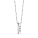 Sølv halskæde rhodineret med 3 styk zirconia på tynd skinne ved siden af tyk blank skinne Kæden er rhodineret sølv i længde 42-45 cm
